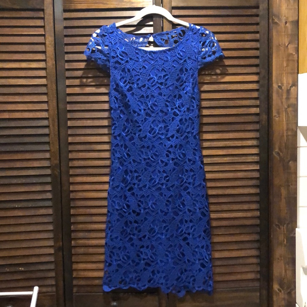 Blue eyelet dress
